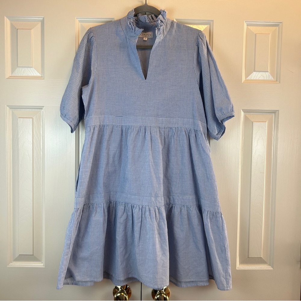 Yady Striped Tiered Dress Coastal